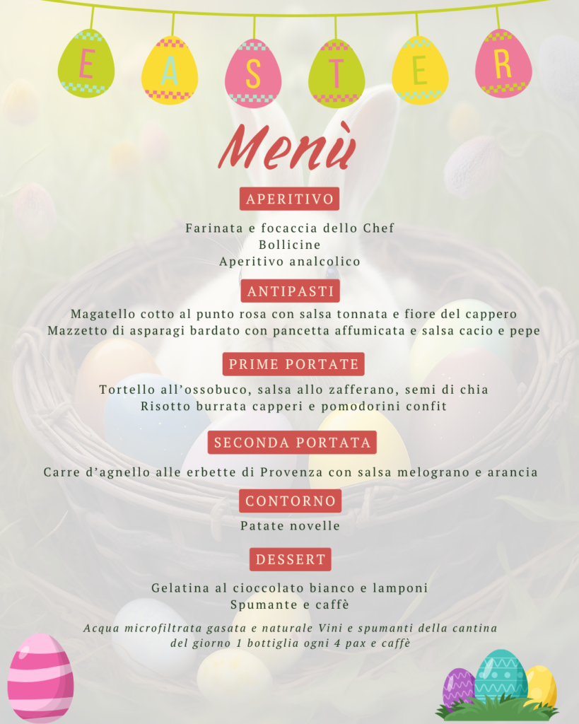 menu pranzo di Pasqua a Torino