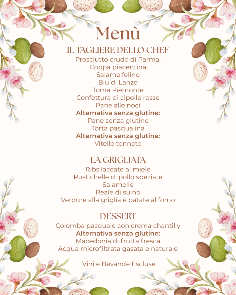 Menù pranzo pasquetta Torino Menu grigliata di pasquetta a Torino da Real One
